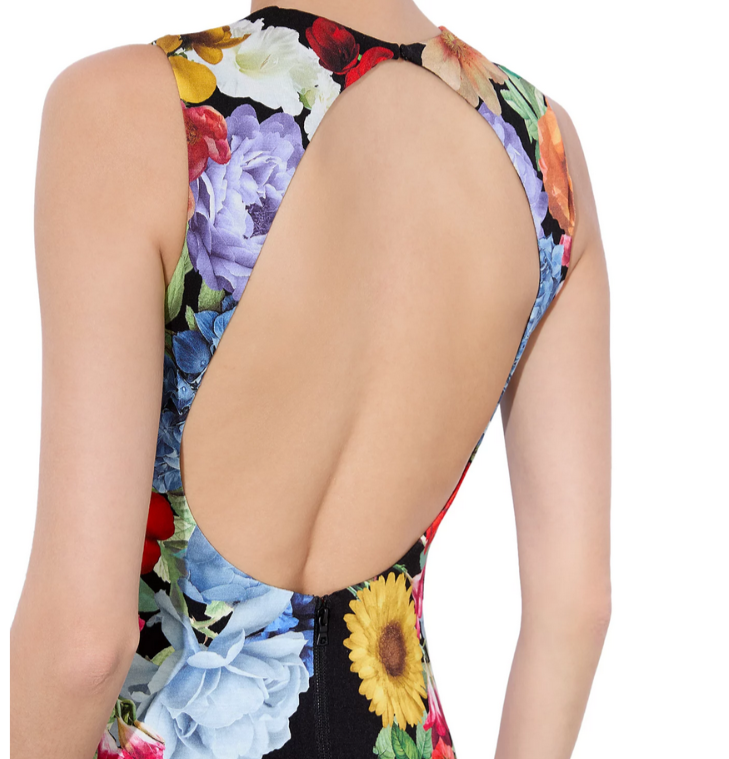 Alice and Olivia Delora Open Back Maxi Dress MSRP $495