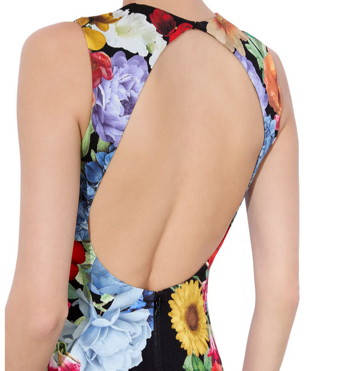 Alice and Olivia Delora Open Back Maxi Dress MSRP $495
