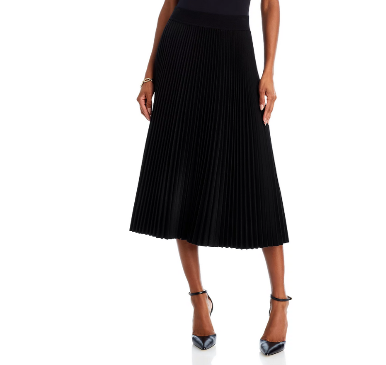 Theory Wool Pleated Midi Skirt MSRP $475