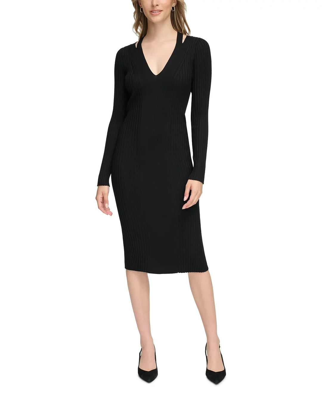 Calvin Klein Cutout Sheath Sweater Dress MSRP $139