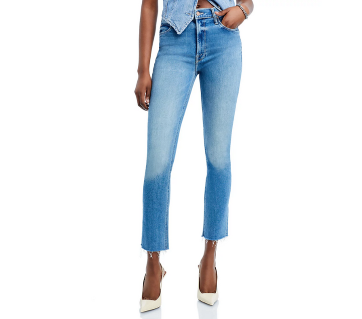 MOTHER Dazzler Mid Rise Ankle Fray Jeans MSRP $238