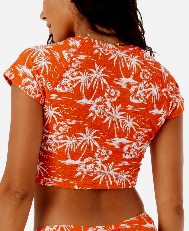 Roxy Juniors' Vacay Vibes Crop Rashguard MSRP $66