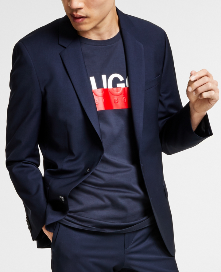 HUGO by Hugo Boss Slim-Fit Superflex Stretch Solid Suit Jacket MSRP $398