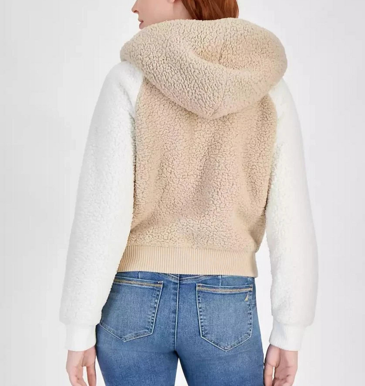 Nautica Jeans Colorblocked Zip-Up Sherpa Jacket MSRP $109