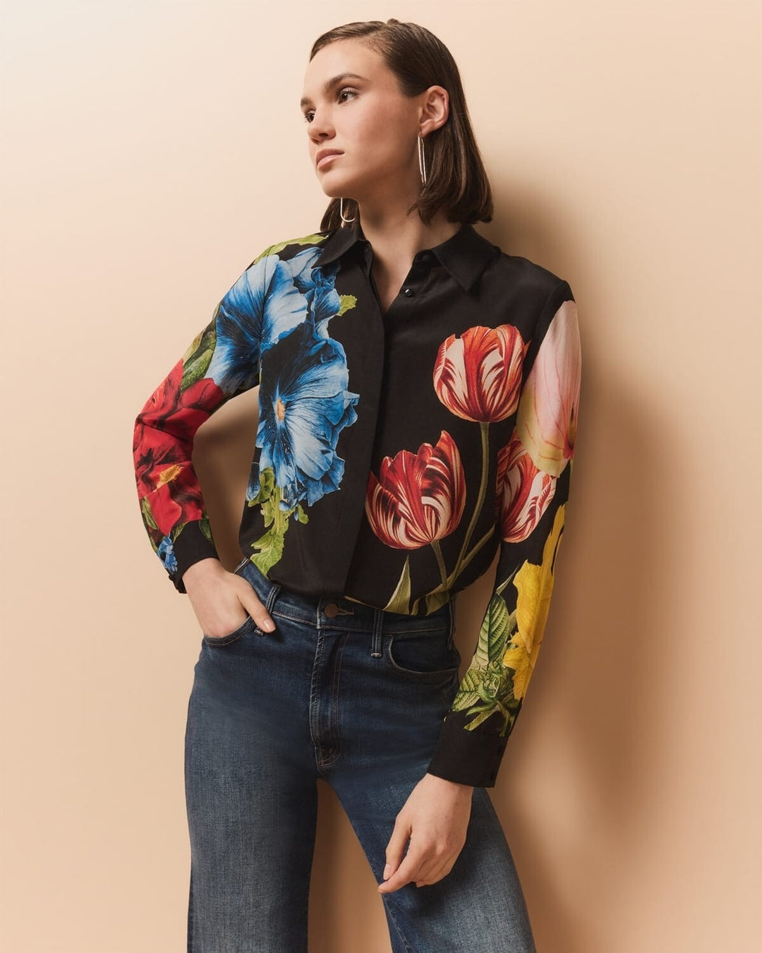 Alice + Olivia WILLA PLACKET TOP MSRP $350