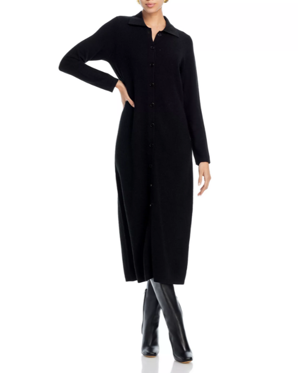 C by Cashmere Button Front Midi Dress Convertible to Open Cardigan MSRP $228