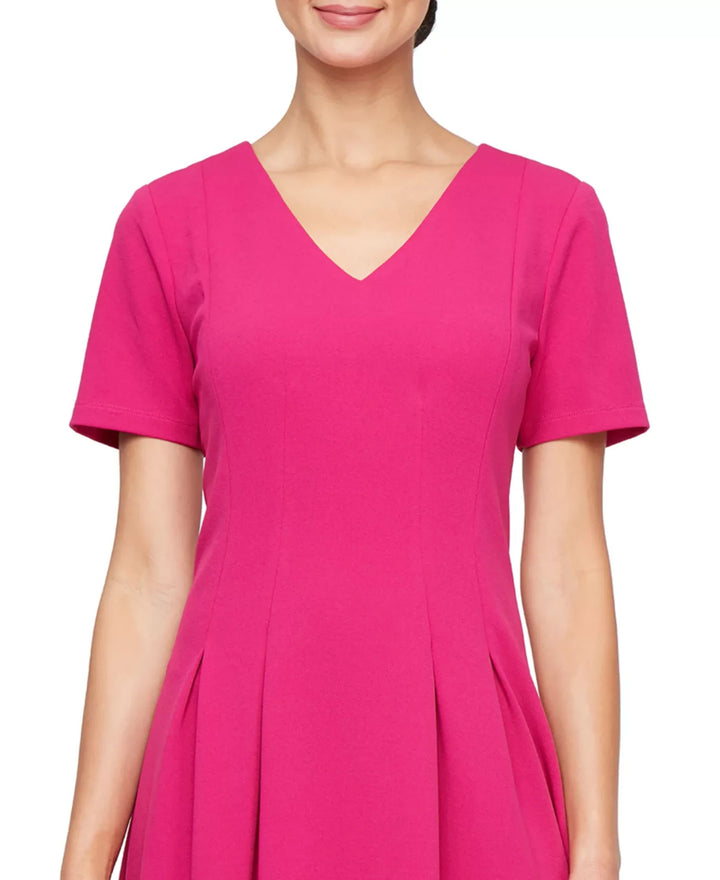 SL Fashions Women's Pleated A-Line Dress MSRP $79