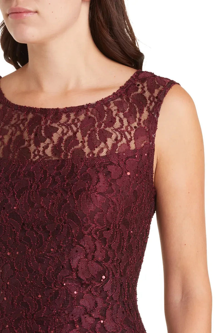 Connected Women's Sequined-Lace Boat-Neck Maxi Dress MSRP $109