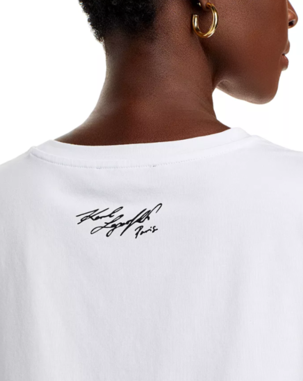 KARL LAGERFELD PARIS Bonjour Crewneck Tee MSRP $59