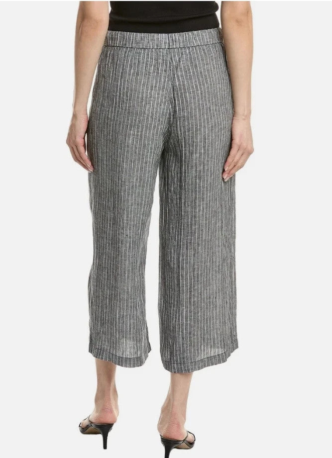 Eileen Fisher Linen Cropped Wide Leg Pants MSRP $178