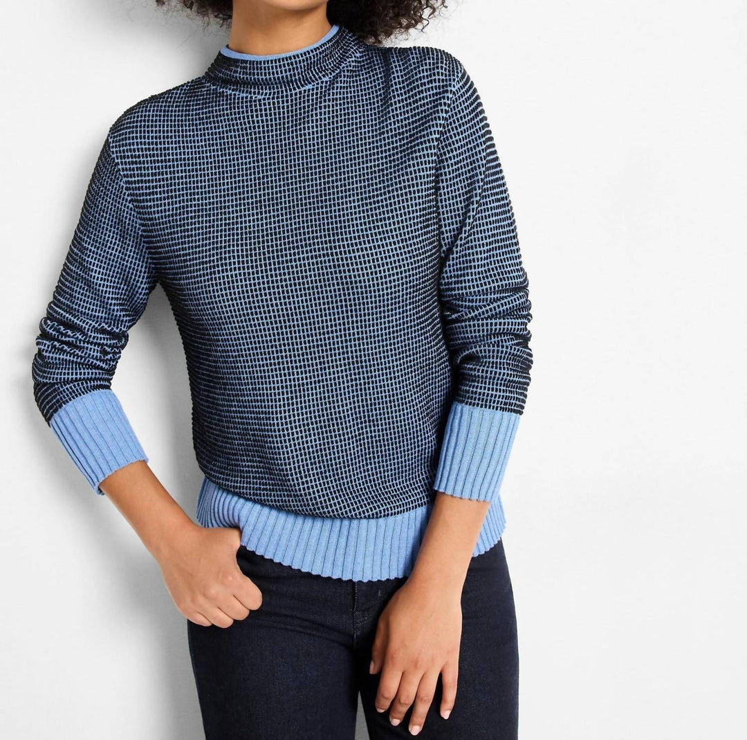 Nic+Zoe Funnel Neck Pixel Knit Sweater MSRP $158