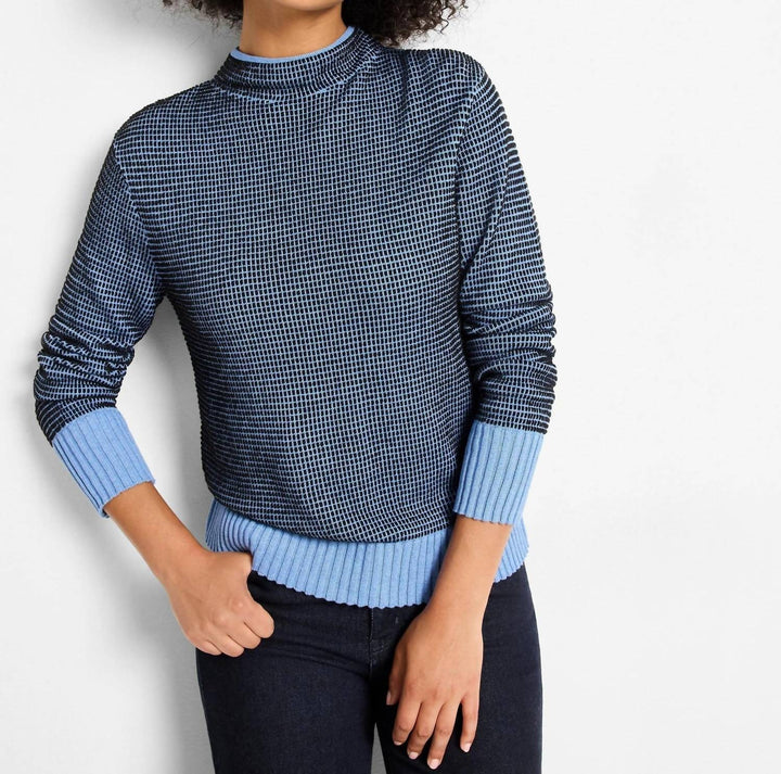 Nic+Zoe Funnel Neck Pixel Knit Sweater MSRP $158