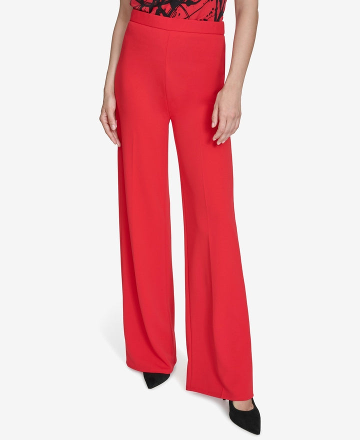 Halston Women's Easy Mid-Rise Pull-on Wide-Leg Pants MSRP $89