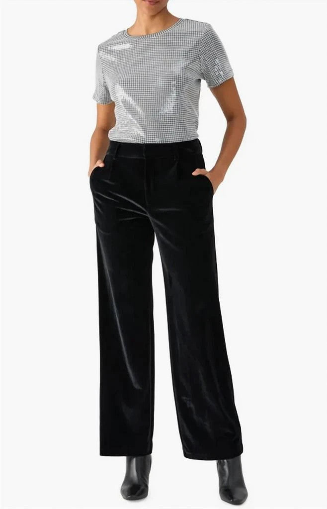 Sanctuary Faye Velvet Pleated Wide Leg Pants MSRP $99