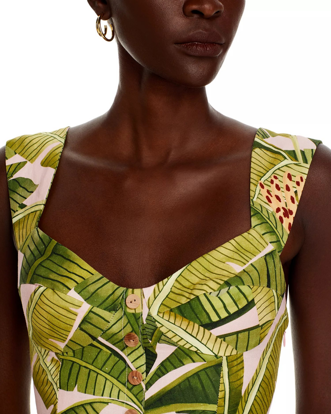 FARM Rio Banana Leaves Sleeveless Mini Dress MSRP $190