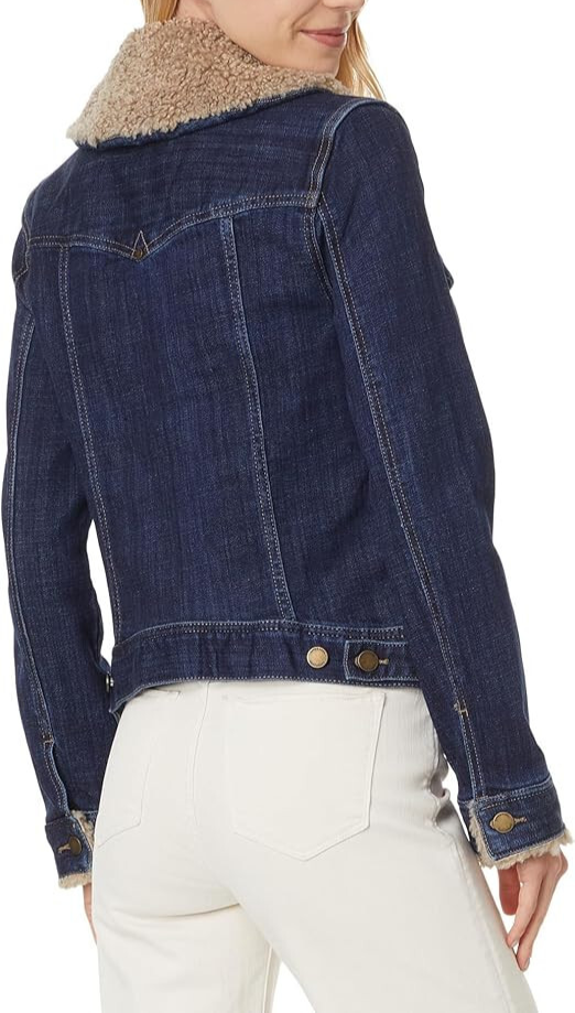 Liverpool Los Angeles Faux Fur Collar Trucker Jacket MSRP $129