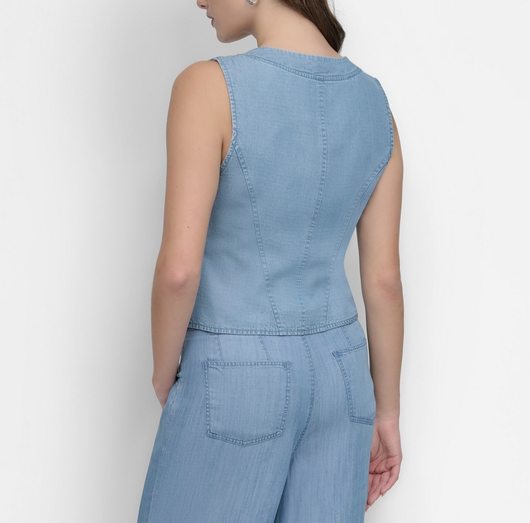 DKNY Women's Zip-Front Corset Top MSRP $89