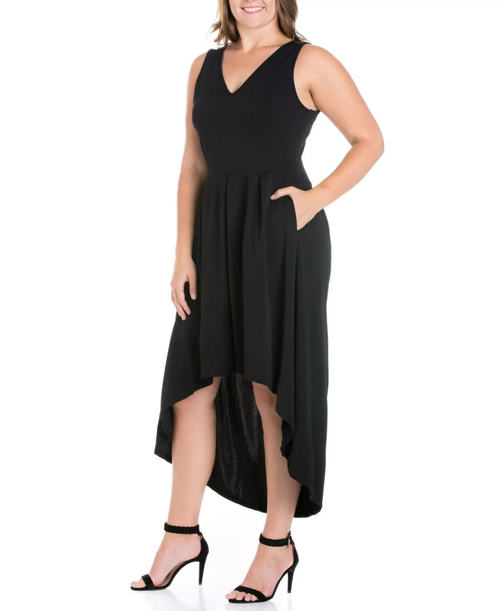 24seven Comfort Apparel Women's Plus Size High Low Party Dress MSRP $80.99