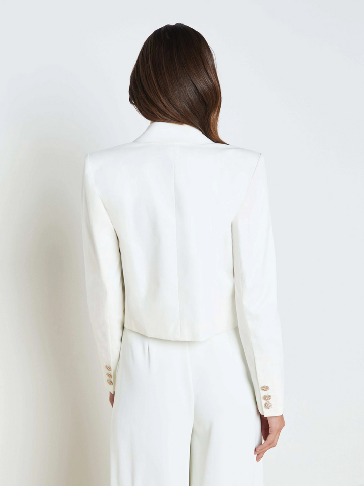 L'AGENCE Lila Open-Front Blazer in White MSRP $595