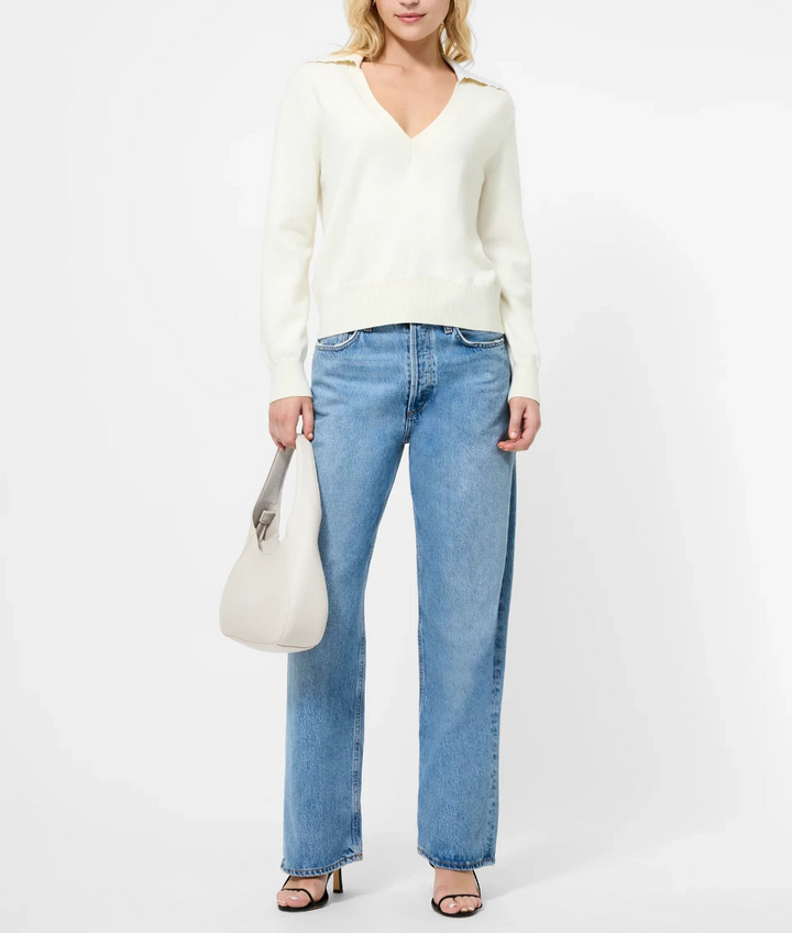 French Connection Sloane Pearl Collared Sweater MSRP $138