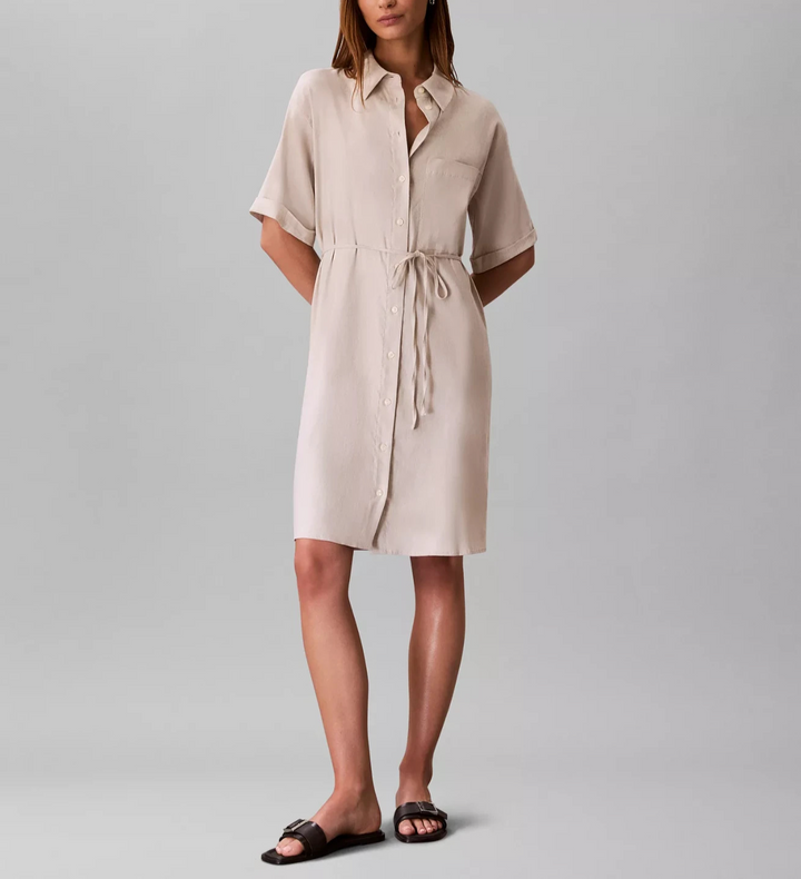 Calvin Klein Women's Tie-Waist Shirtdress MSRP $169