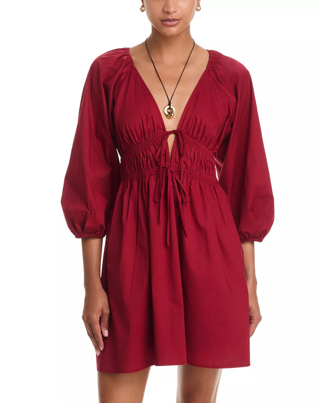 WAYF Leighton Poplin Mini Dress MSRP $88