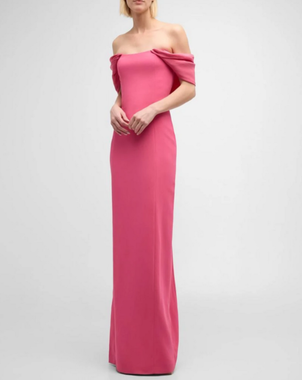 Oscar de la Renta Strapless Column Gown with Draped Detail MSRP $5490