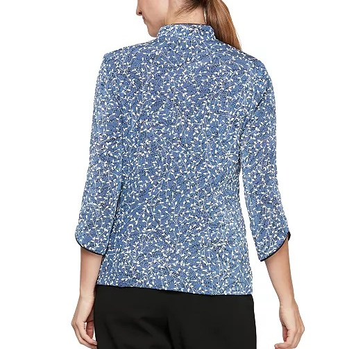 Alex Evenings Plus Size Printed Mandarin Jacket & Top Set MSRP $169