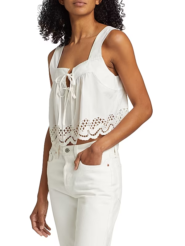Rails Women's Blythe Cotton Lace Crop Top MSRP $148