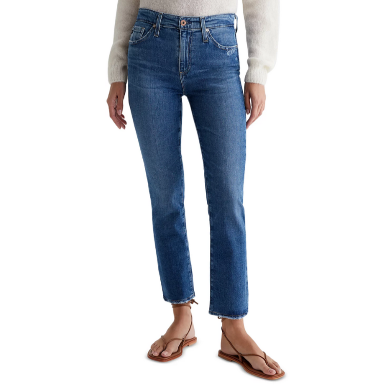 AG Mari High Rise Ankle Slim Straight Jeans MSRP $235