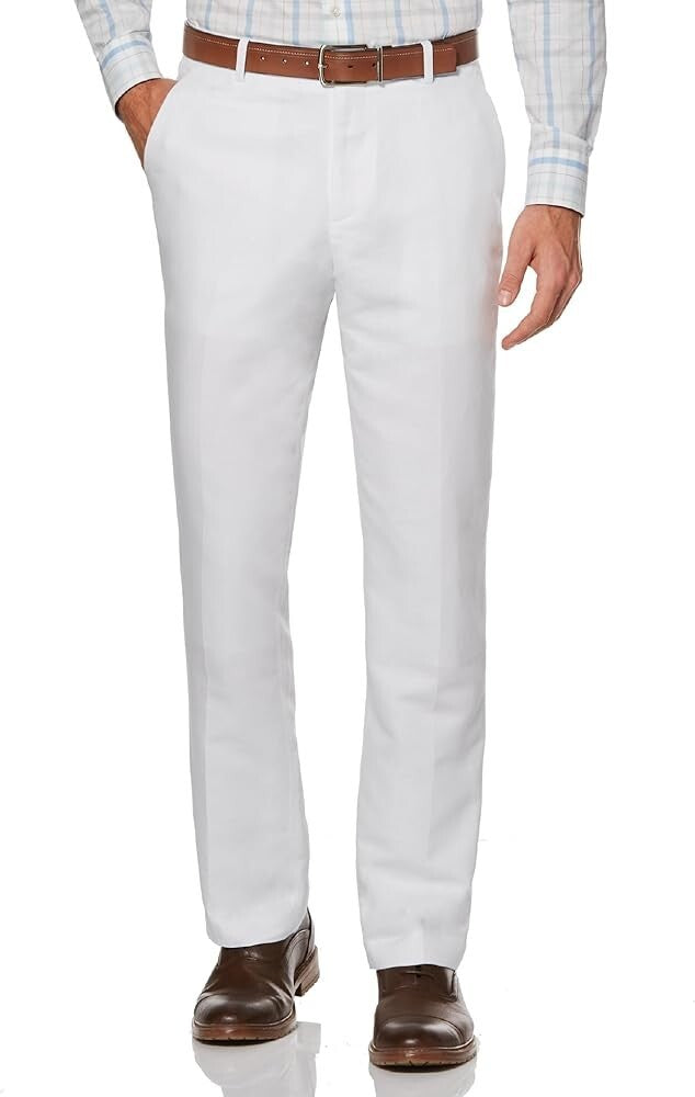Perry Ellis Men's Portfolio Modern-Fit Linen/Cotton Solid Panst  Size 38/30