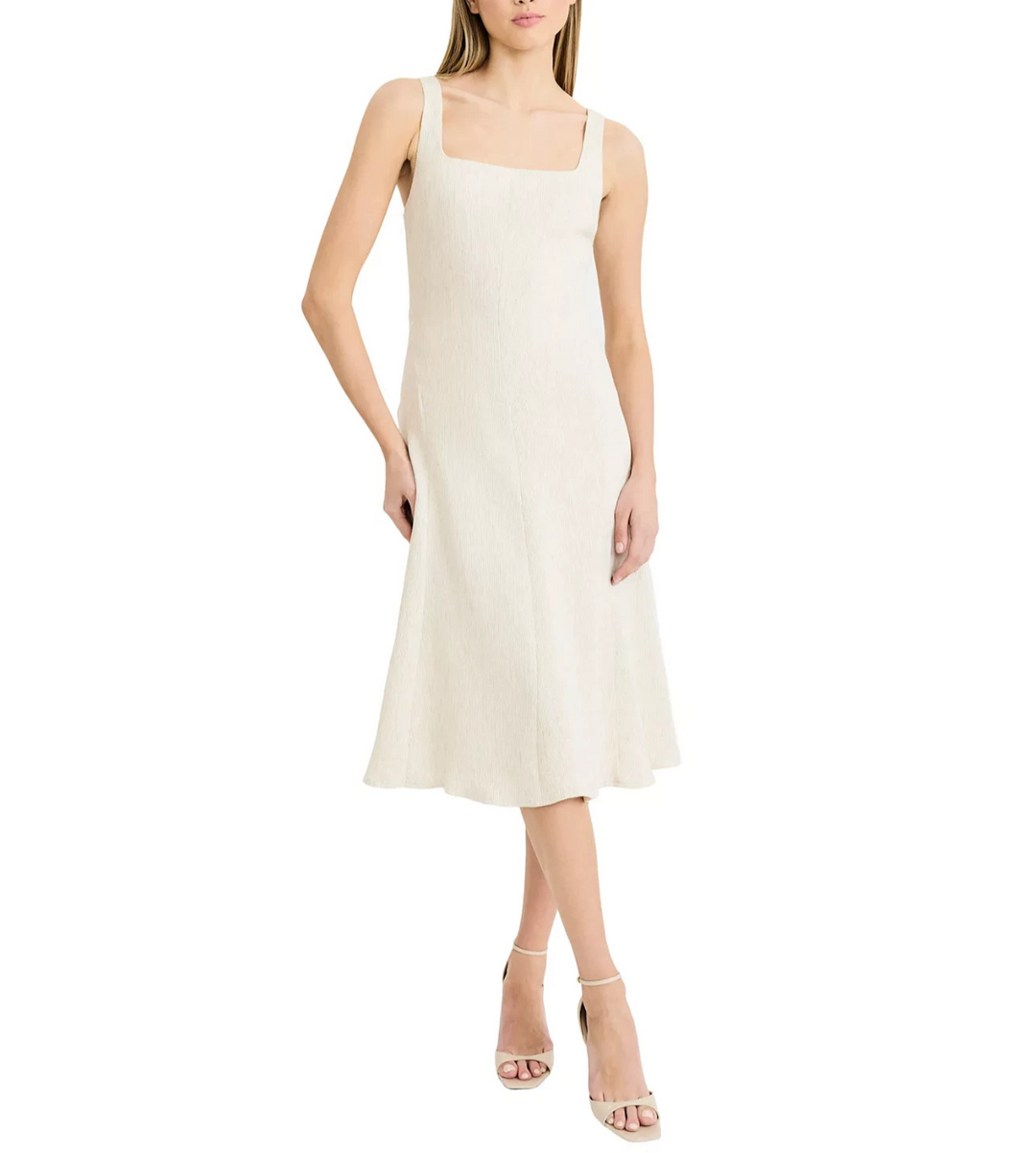 Luxely Sleeveless Square Neck Midi Dress MSRP $188