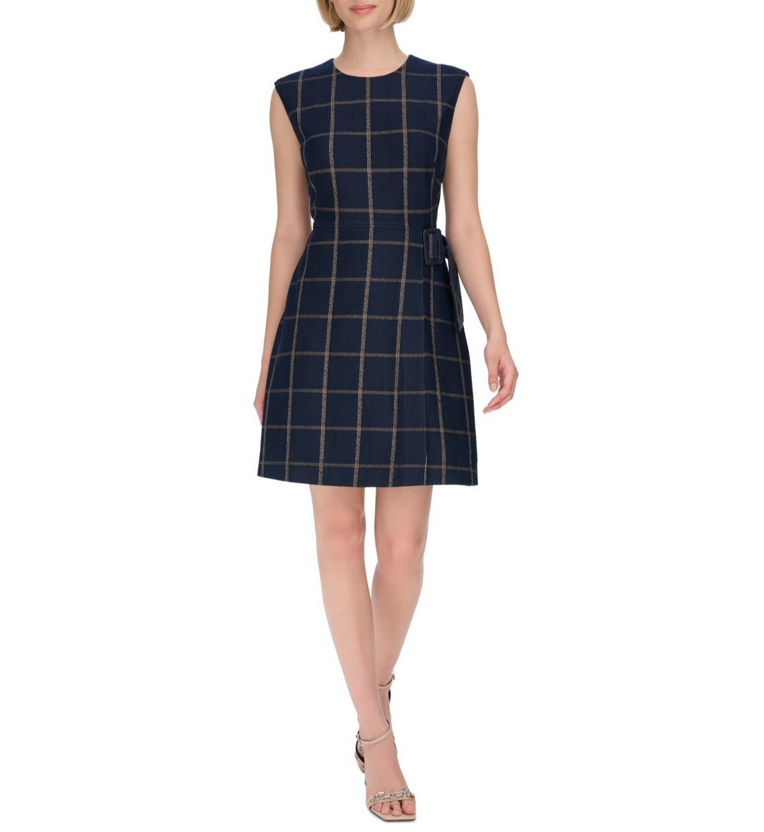 Calvin Klein Women's Jewel-Neck Sleeveless a-Line Dress MSRP $ 139