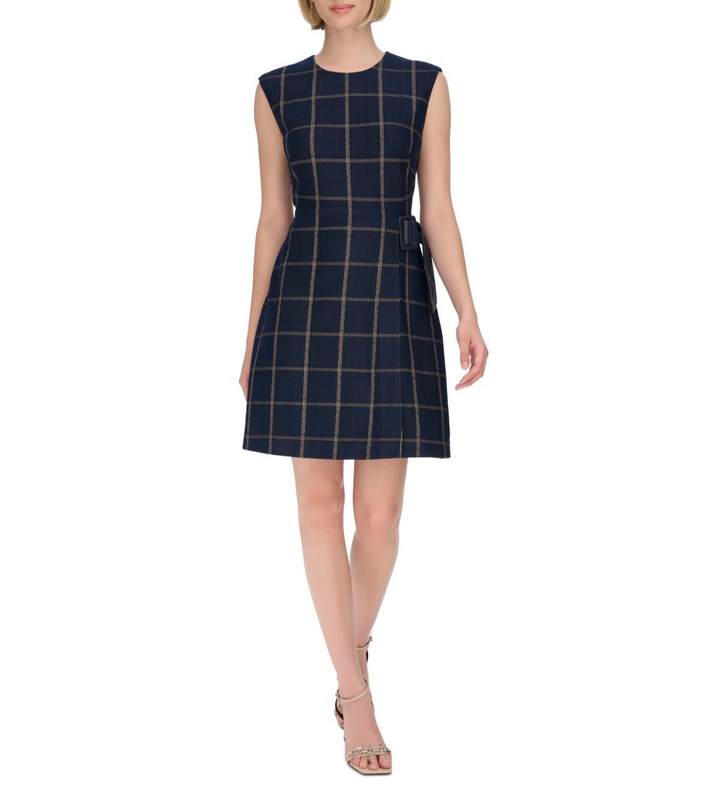 Calvin Klein Women's Jewel-Neck Sleeveless a-Line Dress MSRP $ 139