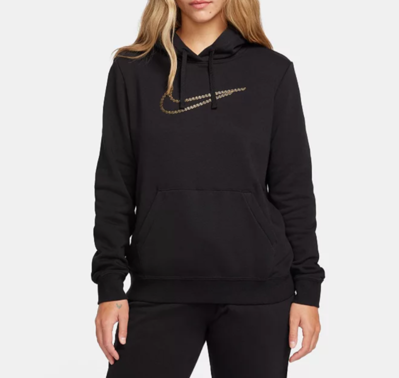 Nike Sportswear Club Fleece Premium Essential Loose Shine Pullover Hoodie $75