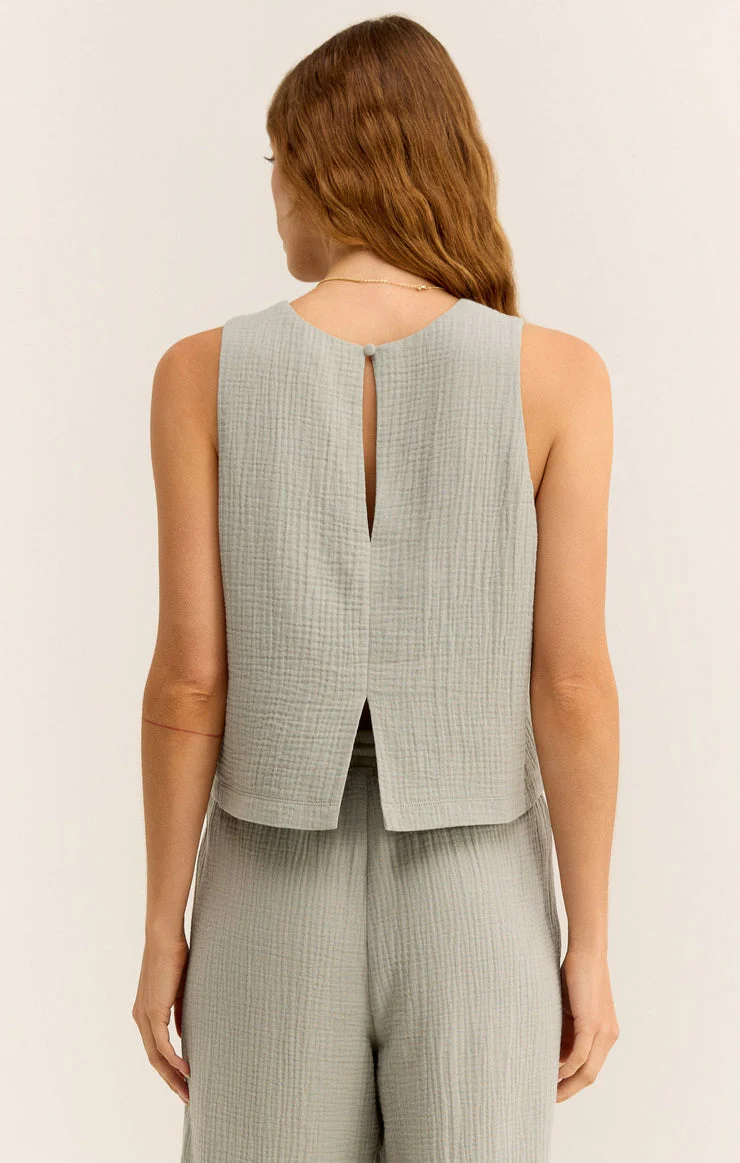 Z SUPPLY Women's Beau Gauze Top Pale Jade