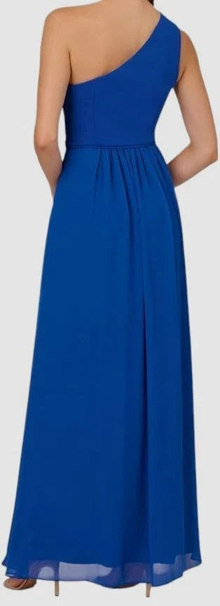 Adrianna Papell One-Shoulder Chiffon Gown MSRP $139