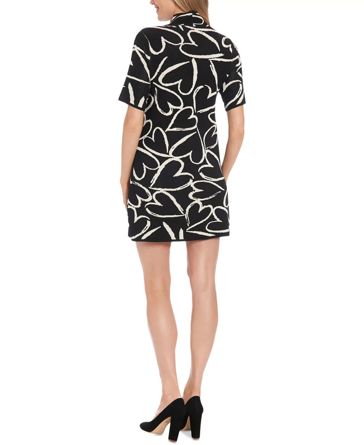 London Times Women's Mock-Neck Short-Sleeve Sweater Dress MSRP $89