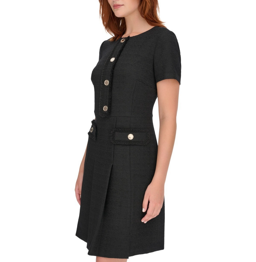 Tommy Hilfiger Women's Round-Neck Fringe-Trim Dress MSRP $129