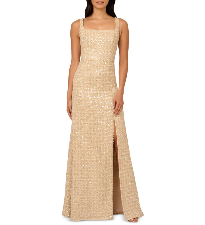 Adrianna Papell Women's Sequined Boucle Gown MSRP $279