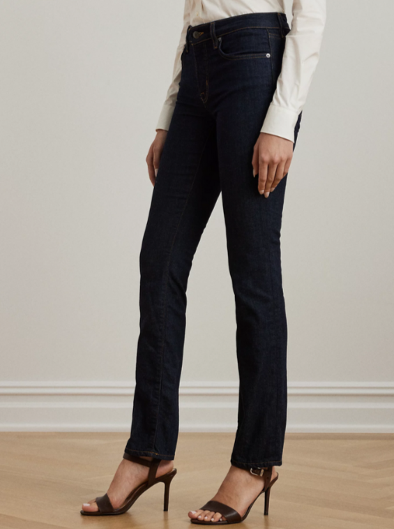LAUREN Ralph Lauren Super Stretch Premier Mid-Rise Straight Jeans MSRP $115