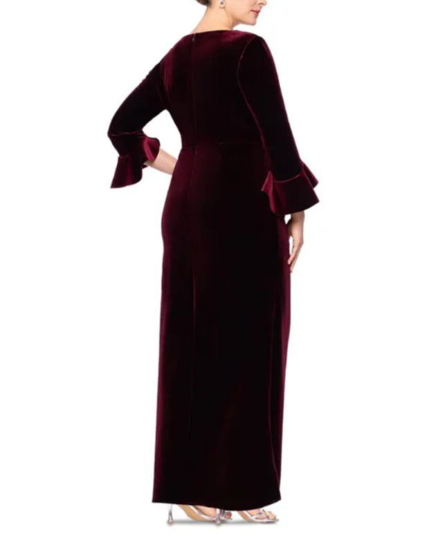 Betsy & Adam Plus Size Velvet Gown MSRP $268