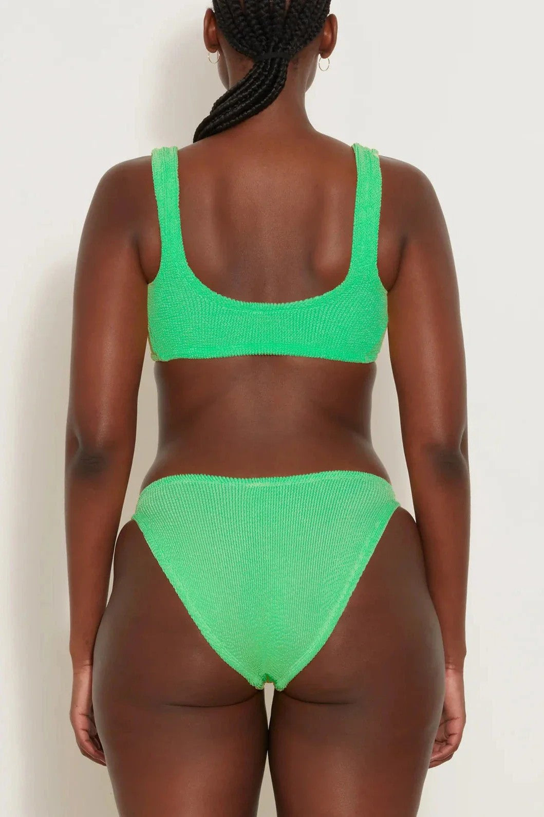 Hunza G Juno Crinkle Bikini Top & Bottoms Set MSRP $255