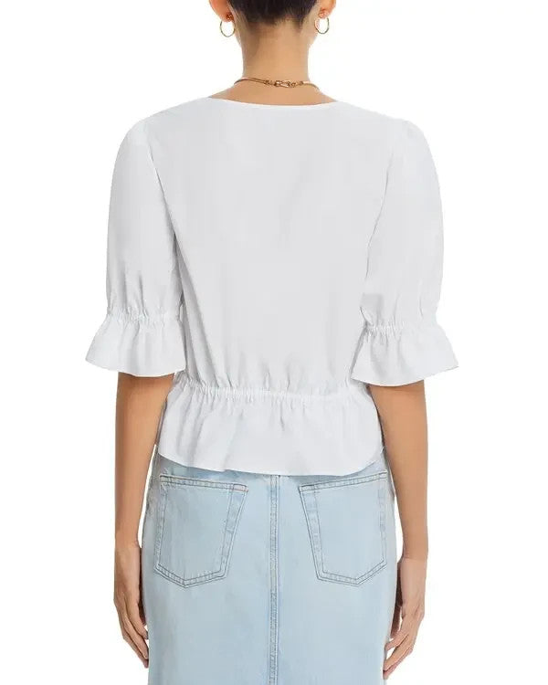 Single Thread Stretch Poplin Elbow Sleeve Top MSRP $68
