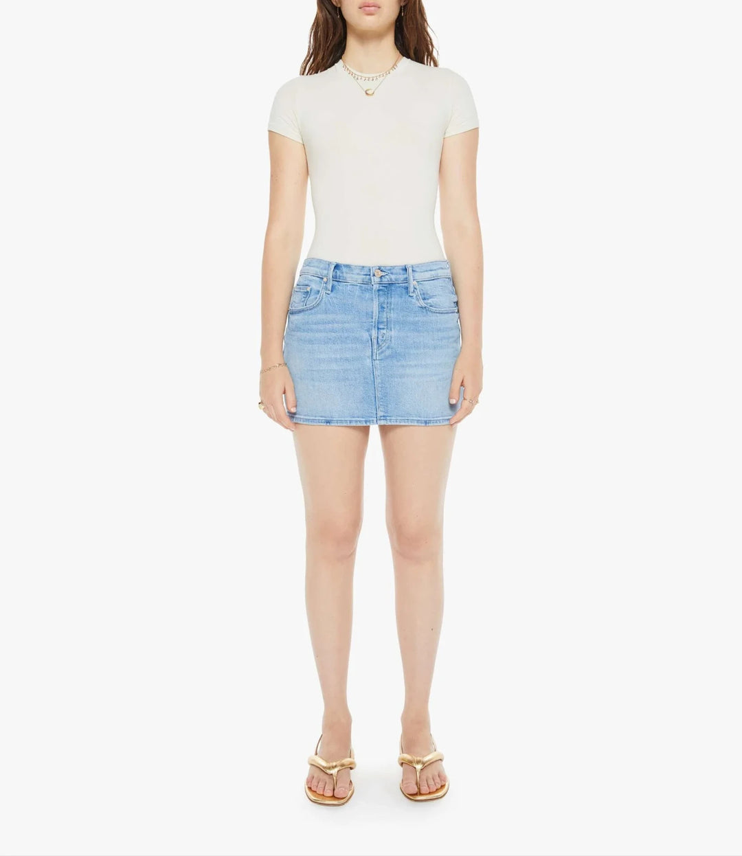 Mother The Vagabond Denim Mini Skirt MSRP $228