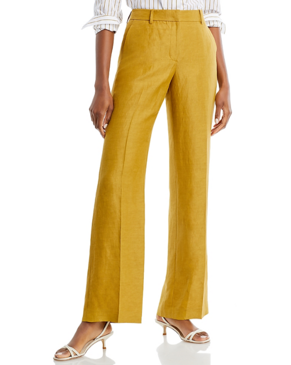 Lafayette 148 New York Gates Full Leg Linen Blend Pants MSRP $798