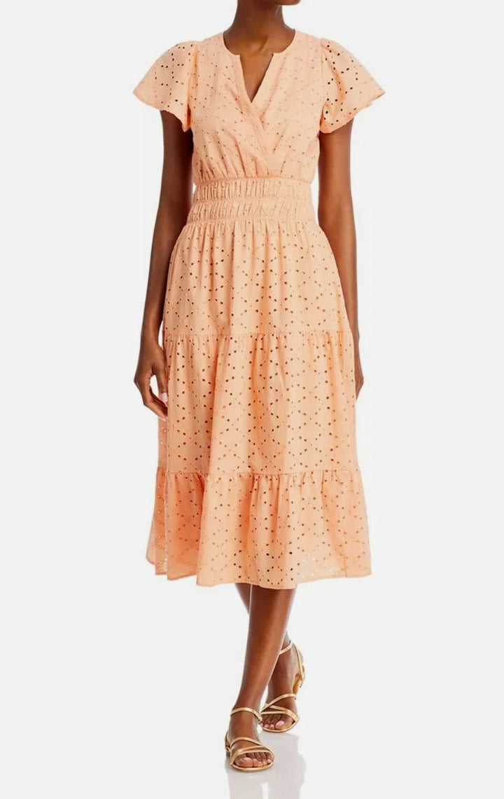 KOKO + MASON Eyelet Midi Dress MSRP $108