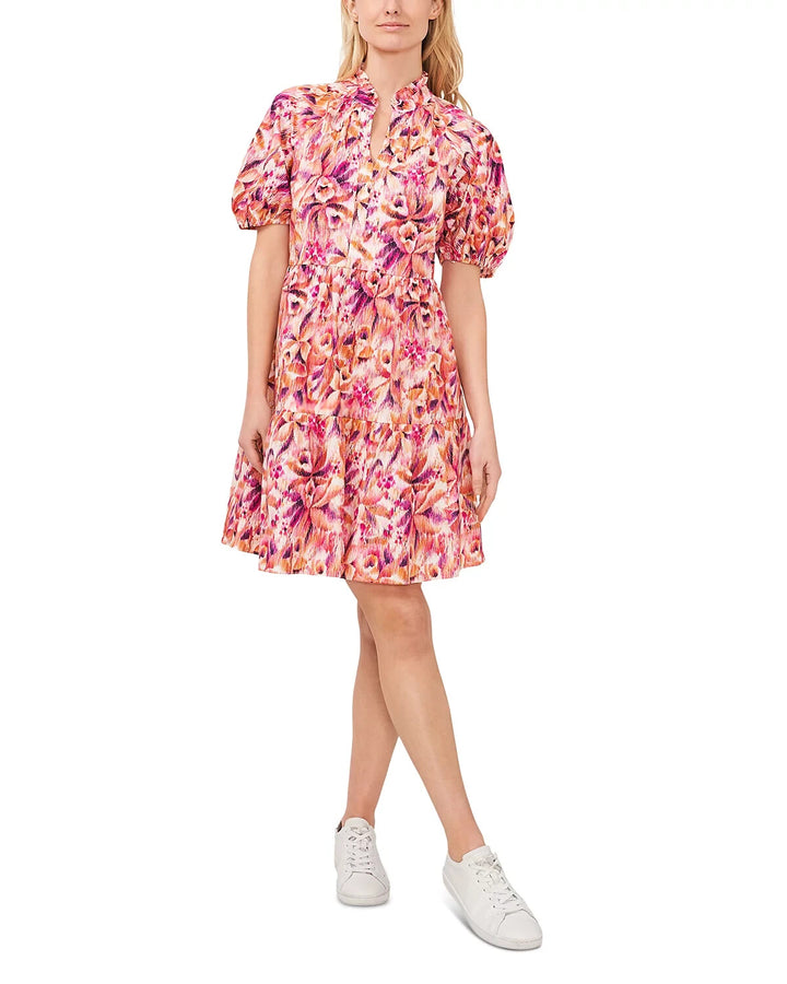 CeCe Split Neck Babydoll Dress MSRP $89