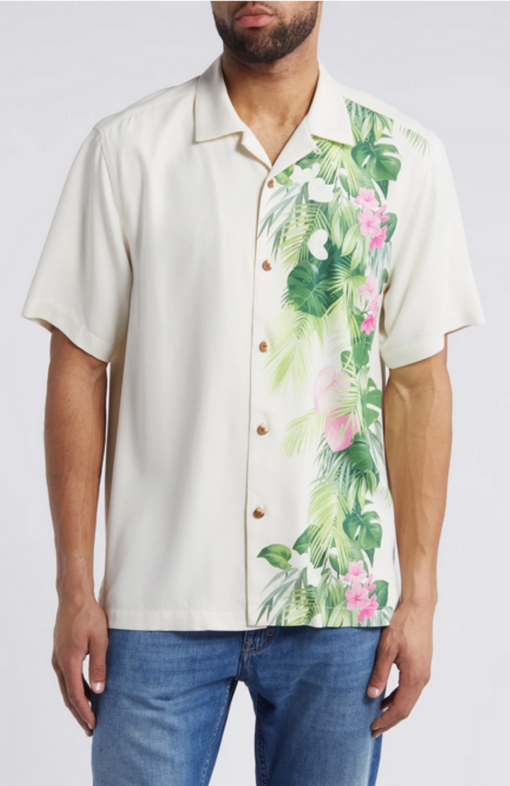 Tommy Bahama Men's Paradise Vines Short Sleeve Button-Front Silk Camp Shirt $158