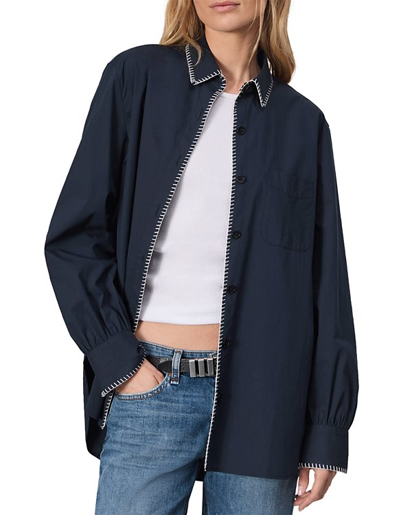 rag & bone Maxine Blanket Stitch Shirt MSRP $228